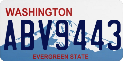 WA license plate ABV9443