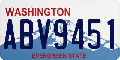 WA license plate ABV9451