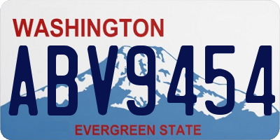 WA license plate ABV9454