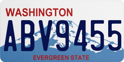 WA license plate ABV9455