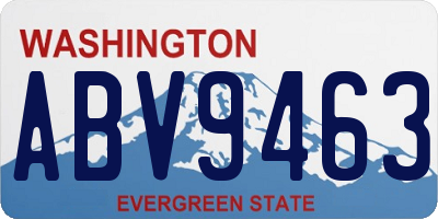 WA license plate ABV9463