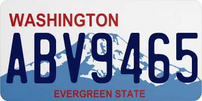 WA license plate ABV9465