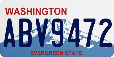 WA license plate ABV9472