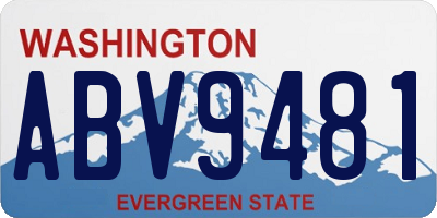 WA license plate ABV9481