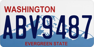 WA license plate ABV9487