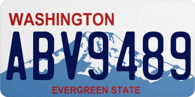WA license plate ABV9489