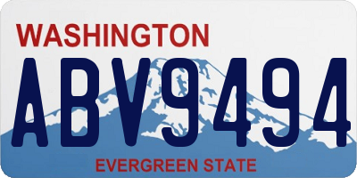 WA license plate ABV9494