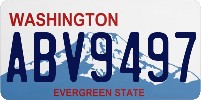 WA license plate ABV9497