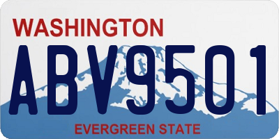 WA license plate ABV9501