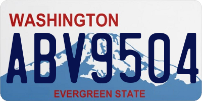 WA license plate ABV9504