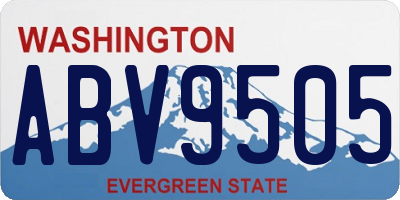 WA license plate ABV9505