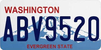 WA license plate ABV9520