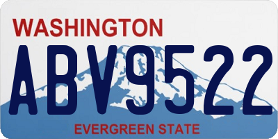 WA license plate ABV9522