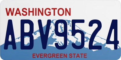 WA license plate ABV9524