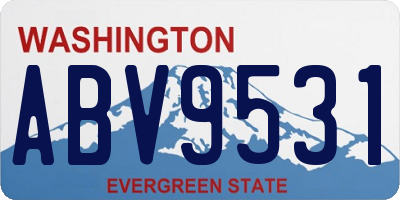 WA license plate ABV9531