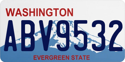 WA license plate ABV9532