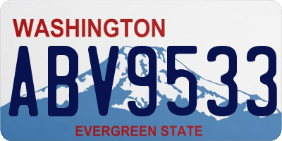 WA license plate ABV9533