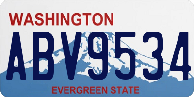 WA license plate ABV9534