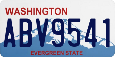 WA license plate ABV9541