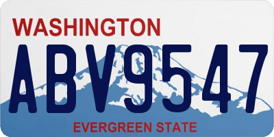 WA license plate ABV9547