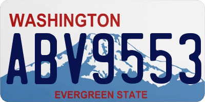 WA license plate ABV9553