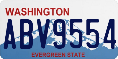 WA license plate ABV9554