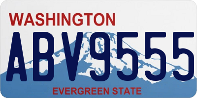 WA license plate ABV9555