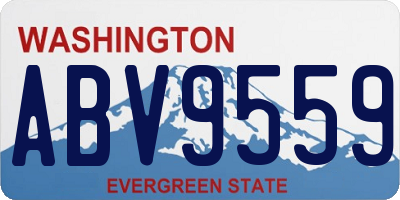 WA license plate ABV9559