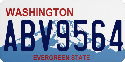 WA license plate ABV9564