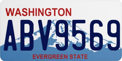 WA license plate ABV9569