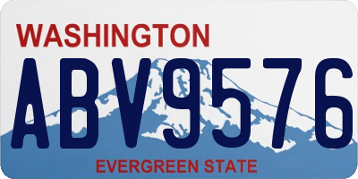 WA license plate ABV9576
