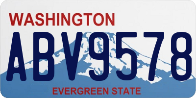 WA license plate ABV9578