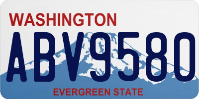 WA license plate ABV9580