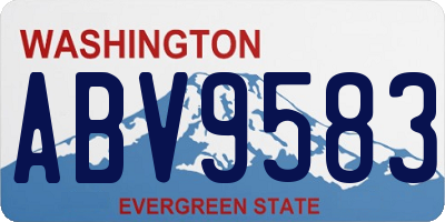 WA license plate ABV9583