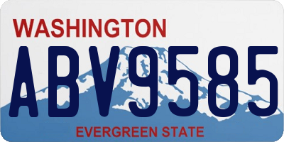 WA license plate ABV9585
