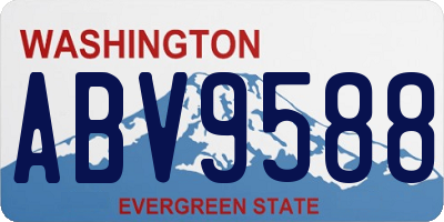 WA license plate ABV9588