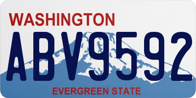 WA license plate ABV9592