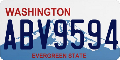 WA license plate ABV9594