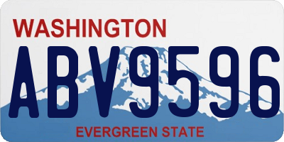 WA license plate ABV9596
