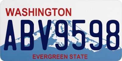 WA license plate ABV9598