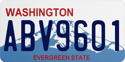 WA license plate ABV9601