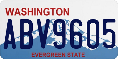 WA license plate ABV9605