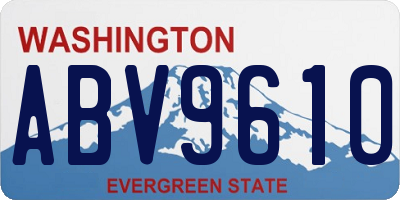 WA license plate ABV9610