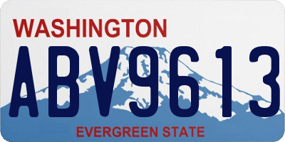 WA license plate ABV9613
