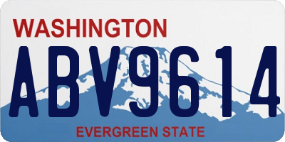 WA license plate ABV9614
