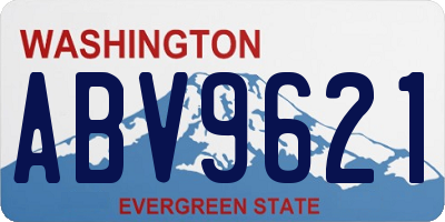 WA license plate ABV9621