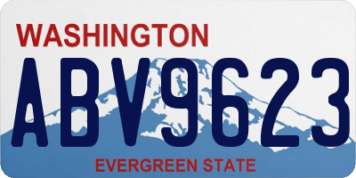 WA license plate ABV9623