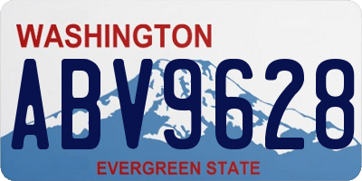 WA license plate ABV9628