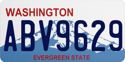 WA license plate ABV9629