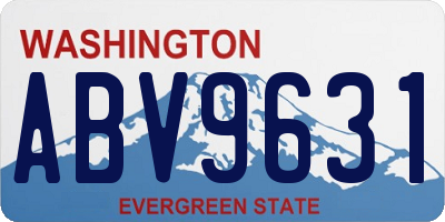 WA license plate ABV9631